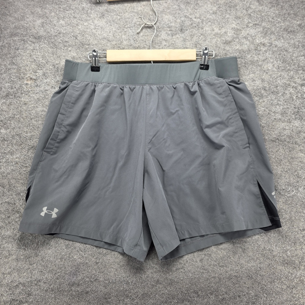Under Armour Shorts Mens XL Gray Athletic 7 Inseam Speedpocket Running Pockets